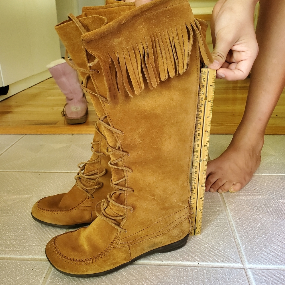 Tan Sketchers Leather Boots size 7